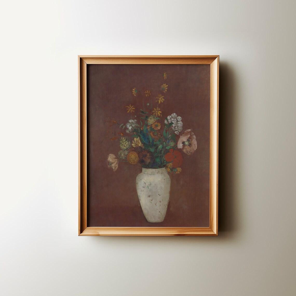 Botanical Cottage Core Floral Art Print, Neutral - Image 3