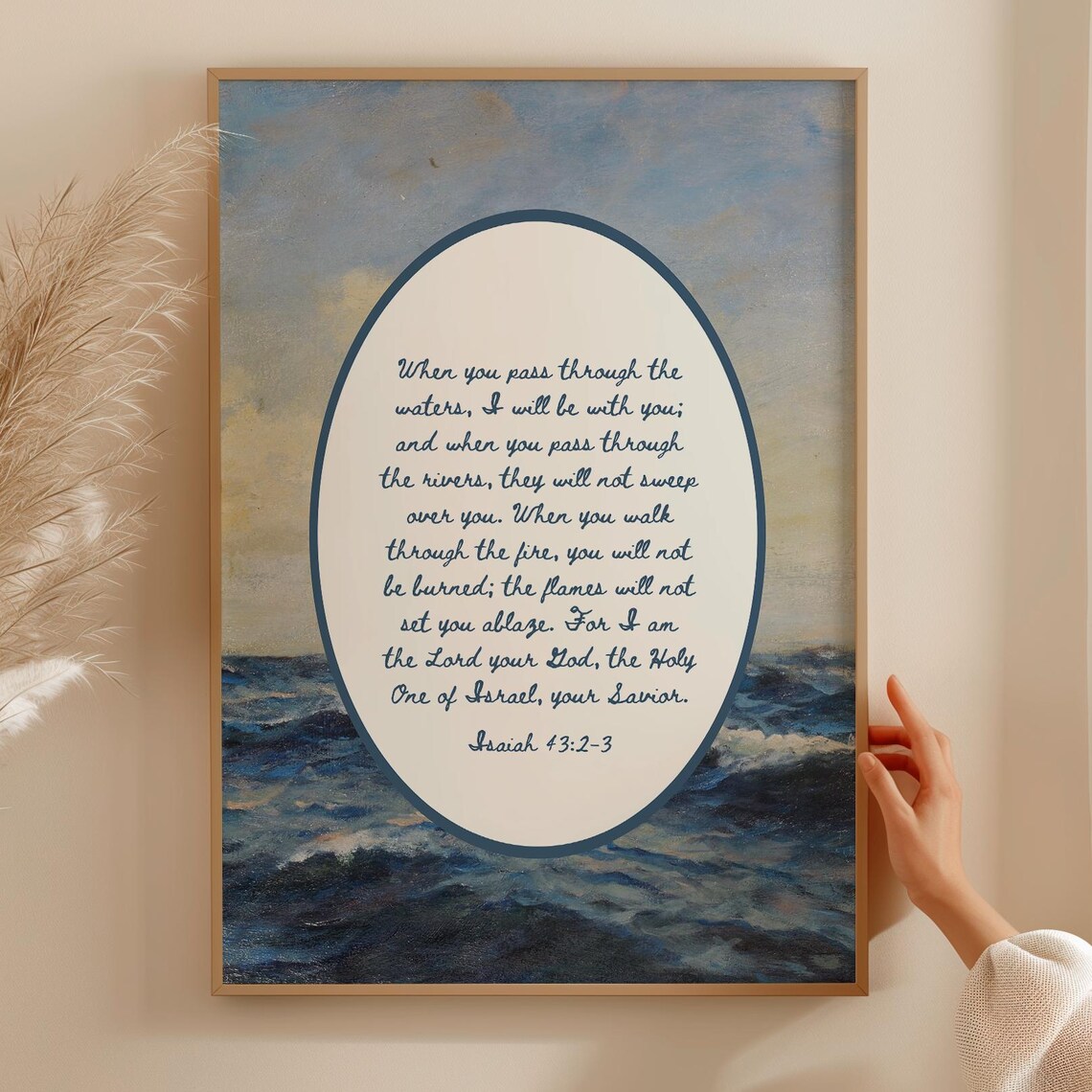 When You Pass Through The Waters Scripture Art Print
