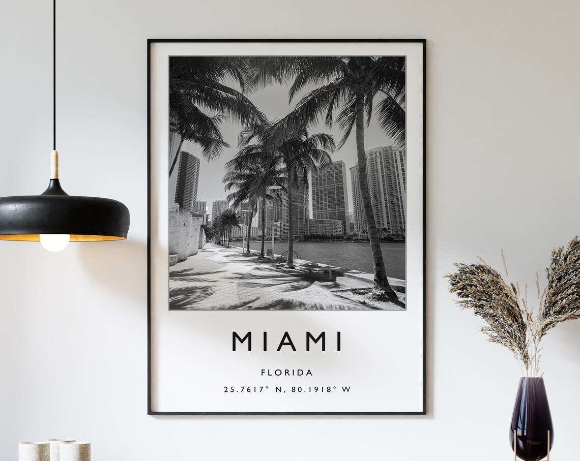 Miami Travel Poster, Florida Travel Art Print