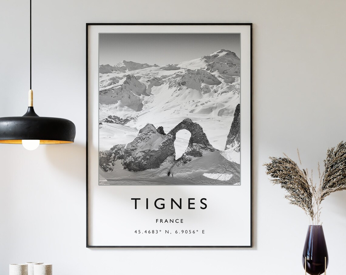 Tignes France Skiing Travel Poster Art Print
