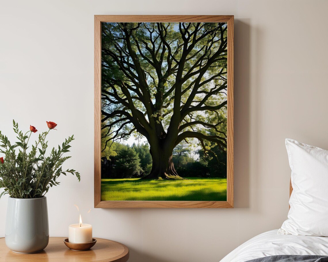 Majestic Tree Wall Art Nature Photography Print Large Tree Poster Forest Decor Greenery Artwork Home And Office Decor