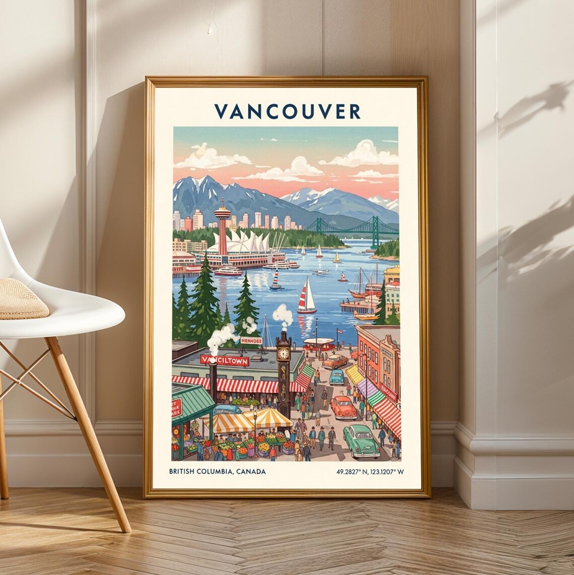 Vancouver America Vintage Travel Poster Print