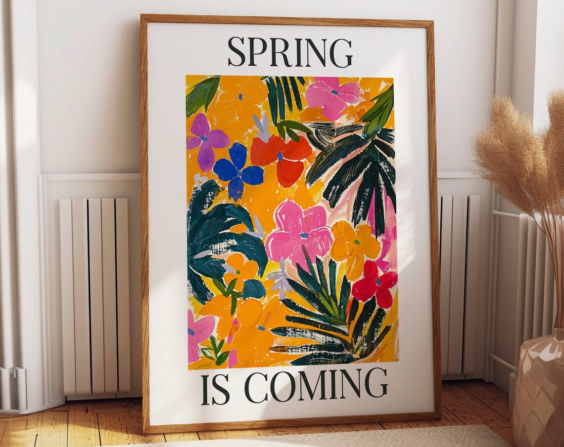 Spring Flower Art Poster, Matisse Inspired Floral