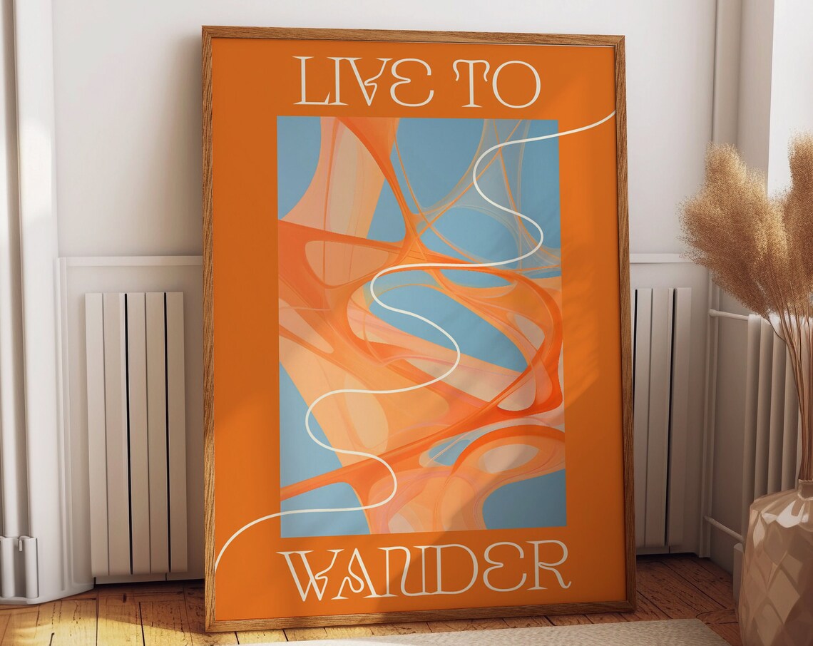 Live To Wonder Quote, Contemporary Abstract Decor