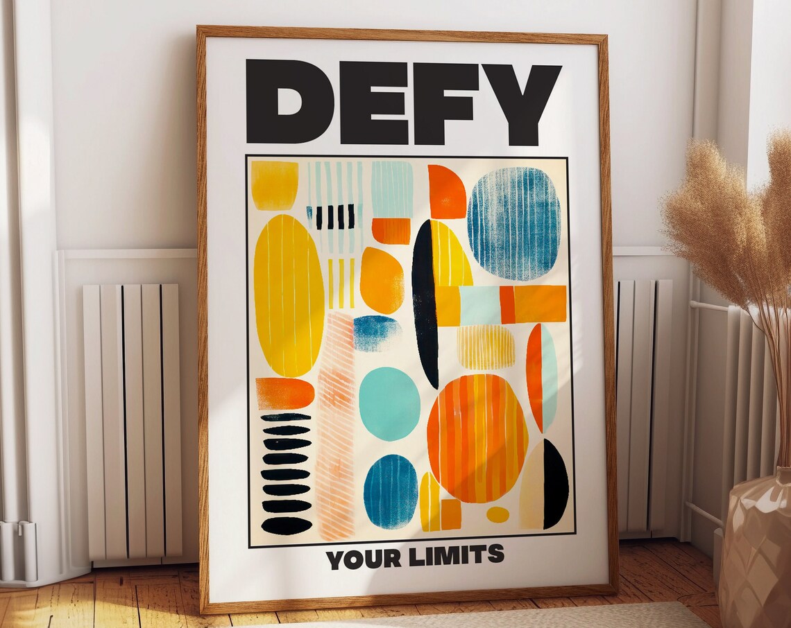 Defy Your Limits Abstract Geometric Wall Art Print