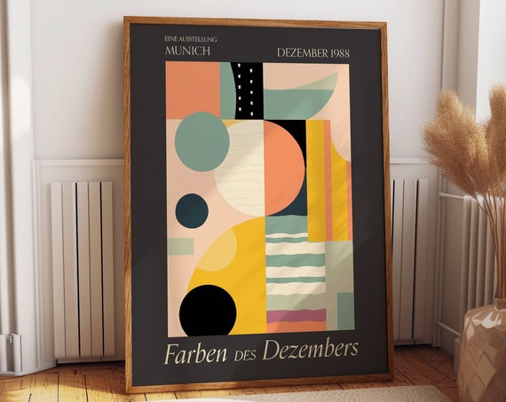 Abstract Geometric Wall Art Room Decor Colors Of December 1988 Munich Germany Exhibition Poster