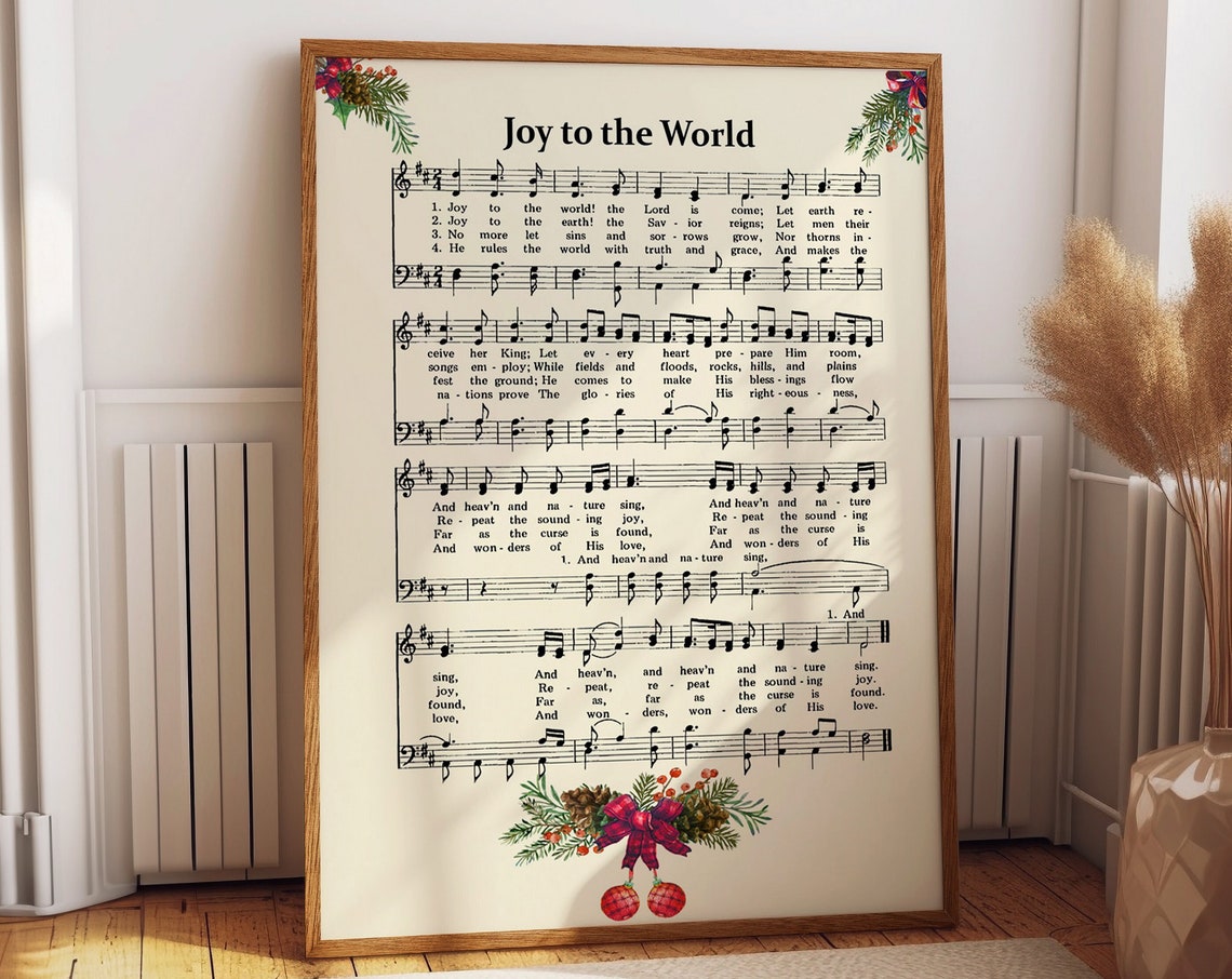 Joy To The World Christmas Hymn Wall Art Print