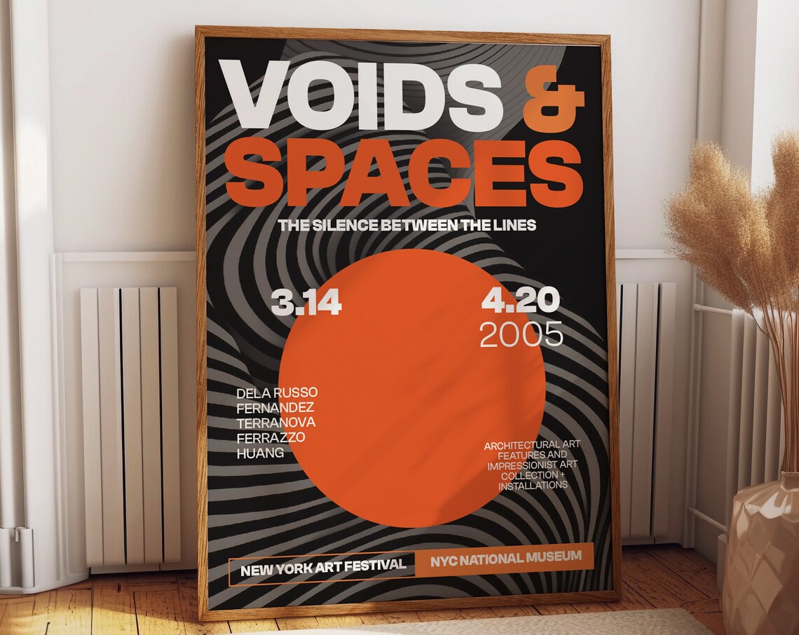 New York Exhibition Poster - Black And Orange