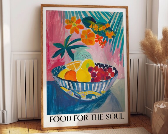 Fruit Bowl Art Poster Henri Matisse Inspired Still Life Art Wall Decor Poster Or Print