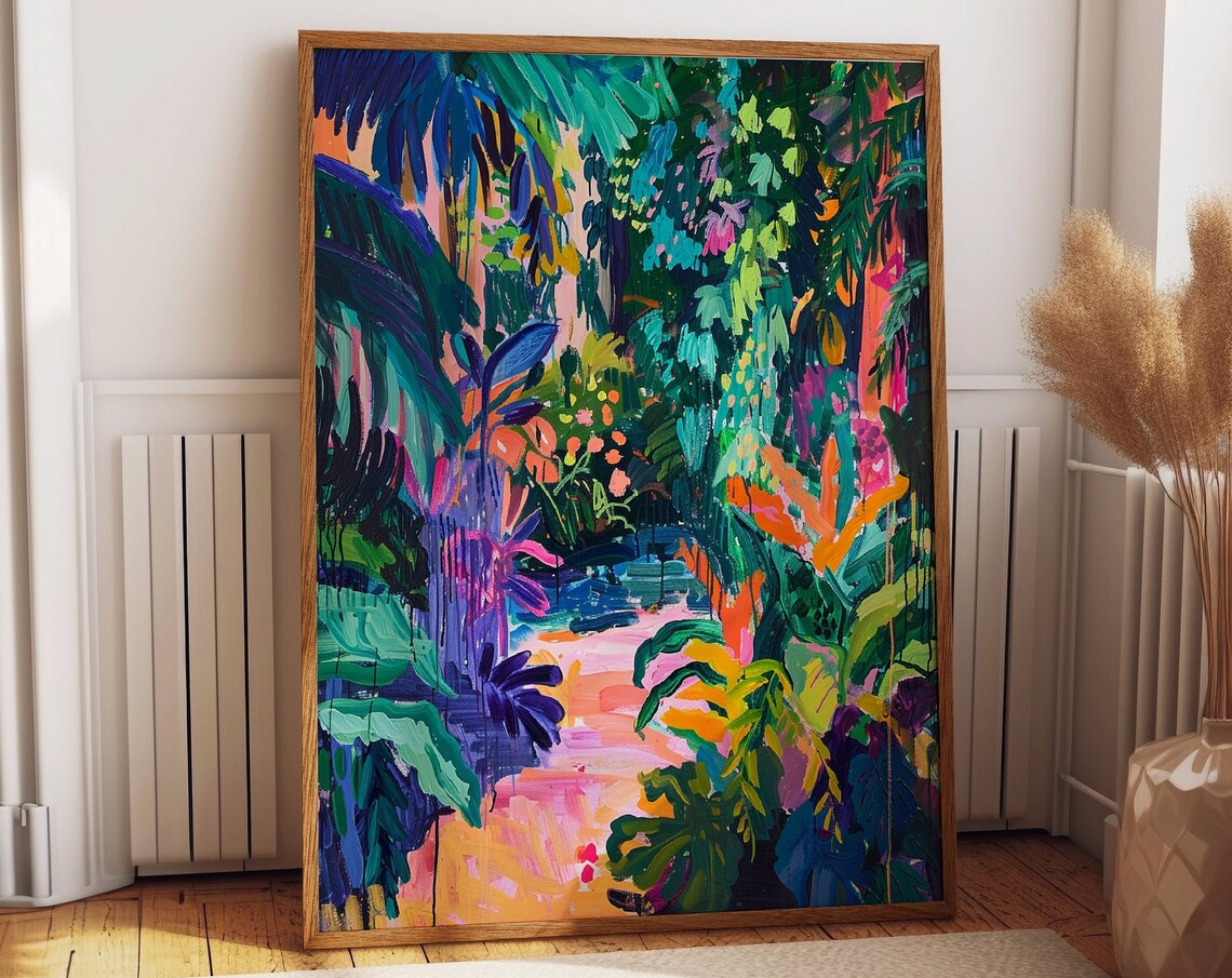 Colorful Rainforest, Matisse-Inspired Jungle Floral Poster