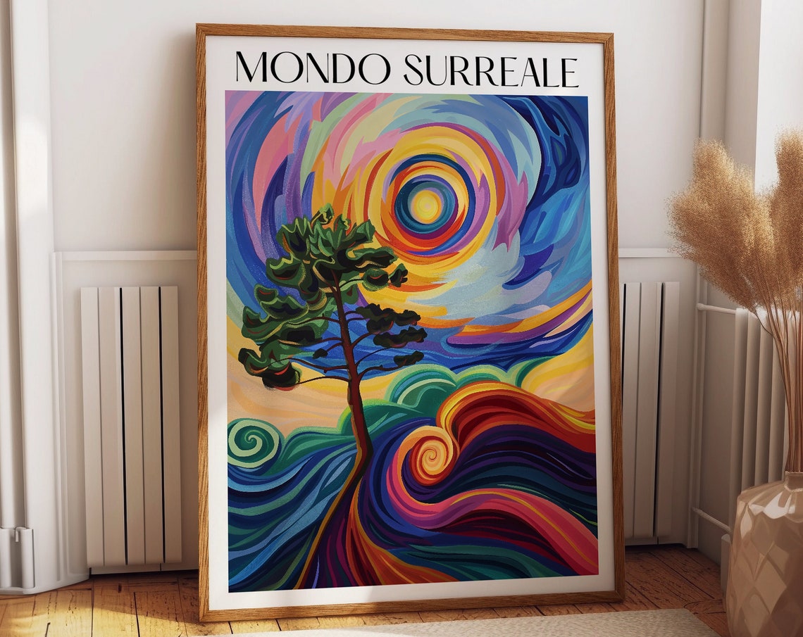 Surreal Landscape Poster Vibrant Tree Abstract Wall Art Inspired By Matisse Artwork Poster Or Print
