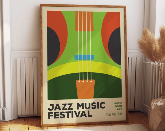 Jazz Festival Poster, Music Lovers Wall Art Print