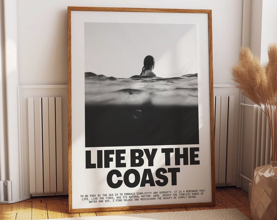 Life By The Coast Minimalist Ocean Travel Poster