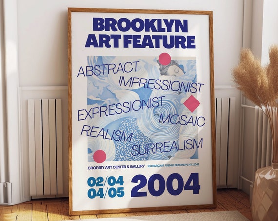 Abstract Surrealism Art Styles 2004 Brooklyn Art Feature Poster Modern Exhibition Print For Art Enthusiasts