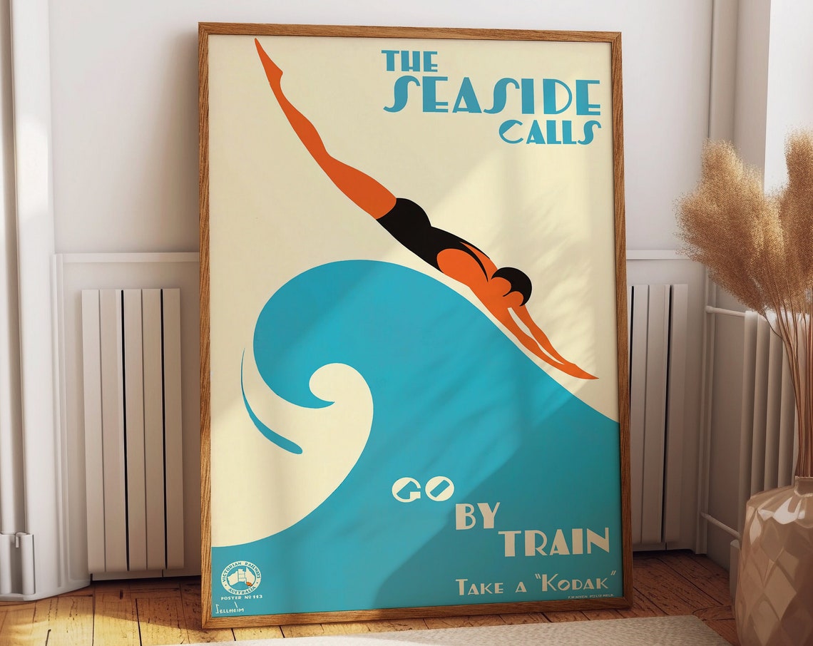 Australia Retro Style Diving Poster