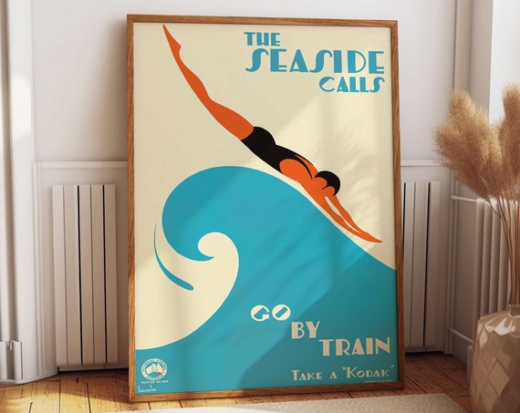 Australia Retro Style Diving Poster