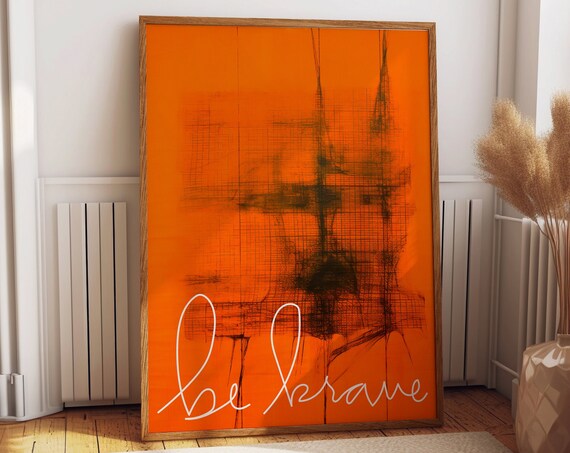 Orange Inspirational Wall Art Poster Positive Mindset Orange Themed Bedroom Decor Motivational Abstract Wall Decor