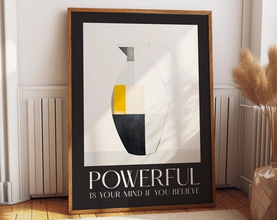 Powerful Is Your Mind Abstract Geometric Vase Motivational Art Poster