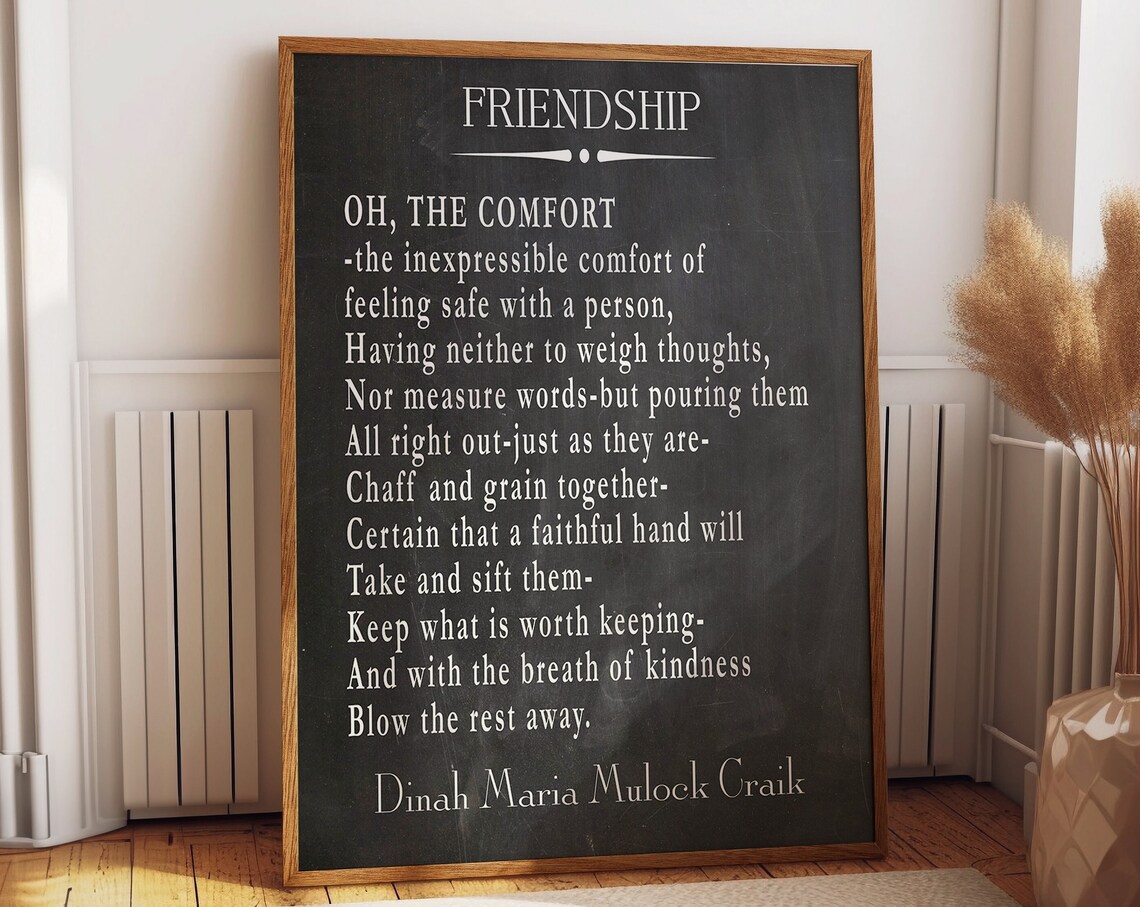 Gift For A True Friend Friendship Poem By Dinah Maria Mulock Craik