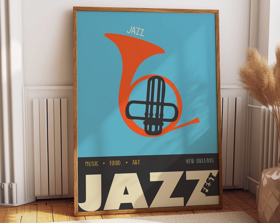 Jazz Festival Poster, Music Room Art Print