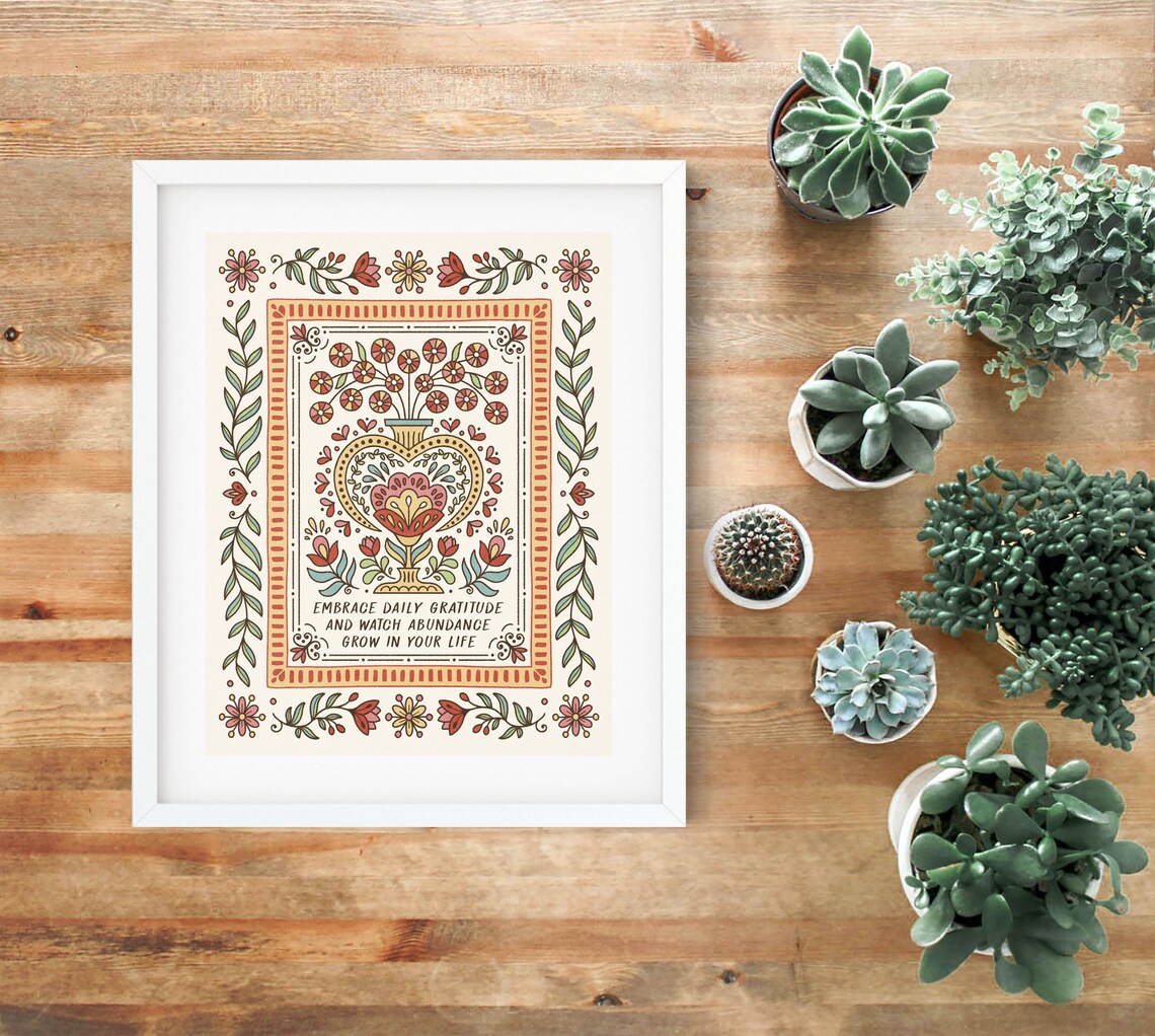 Gratitude Quote Art Print, Typography Home Decor - Image 2