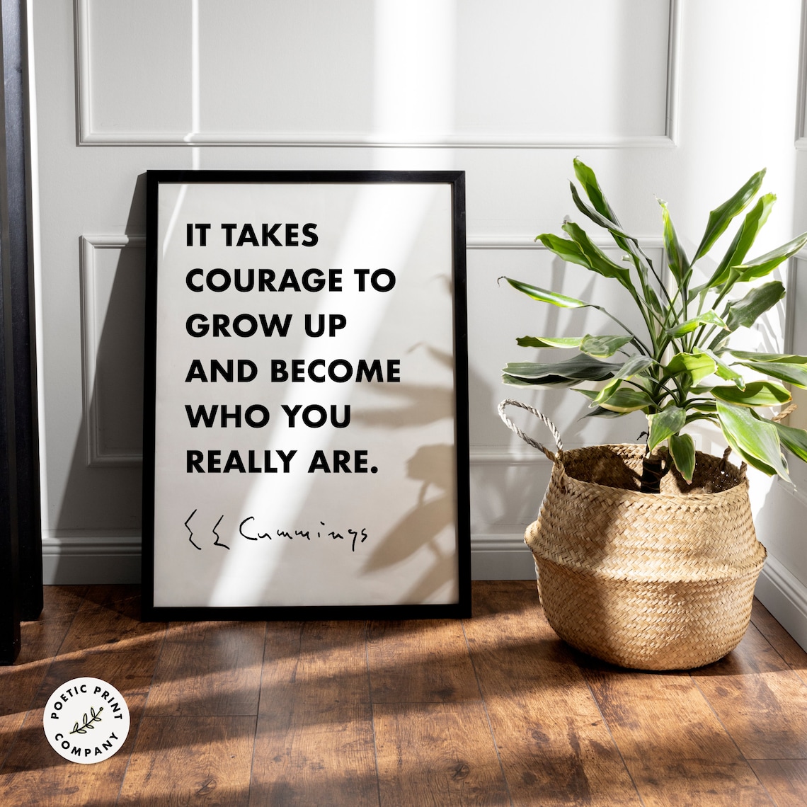 E. E. Cummings Quote Poster, It Takes Courage - Image 2