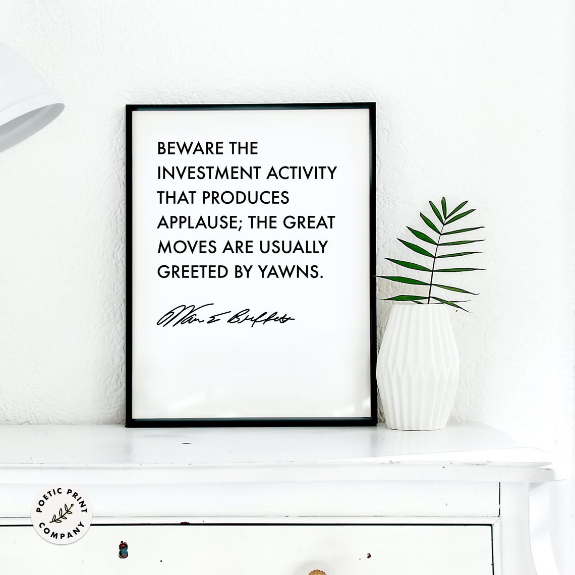 Warren Buffett Beware Investment Activity Produces Applause Quote Art - Image 4
