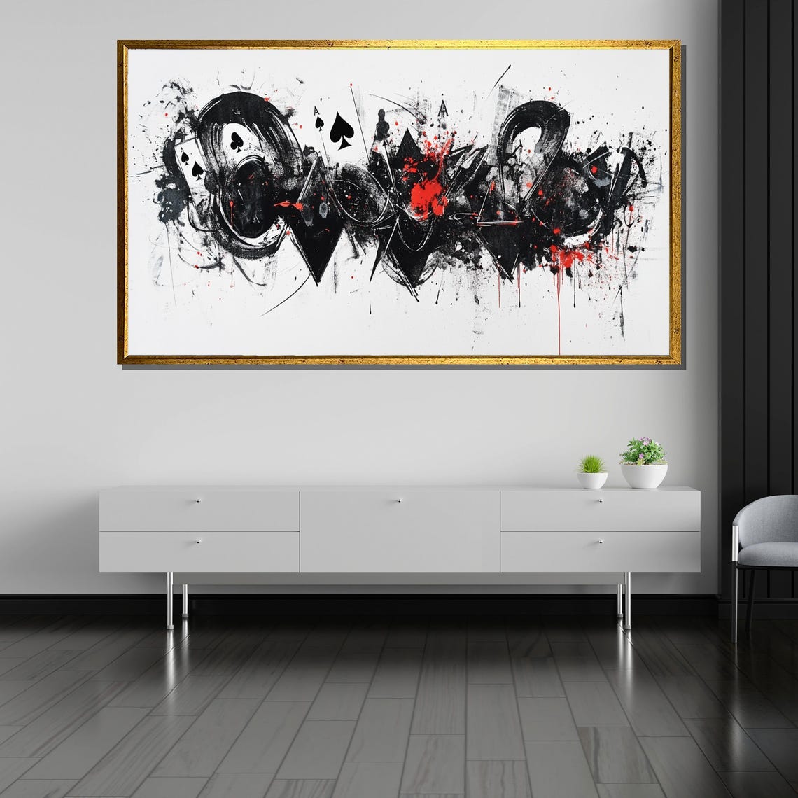 Edgy Ace of Spades Playing Card Graffiti Style Poker Wall Poster - Image 5