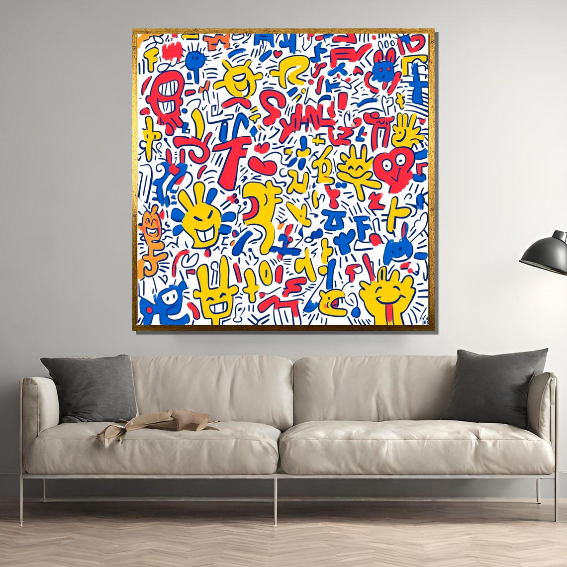 Basquiat Painting Graffiti Skull Art Abstract Neo Expressionist Wall Decor Urban Street Art Print Bold Contemporary Artwork