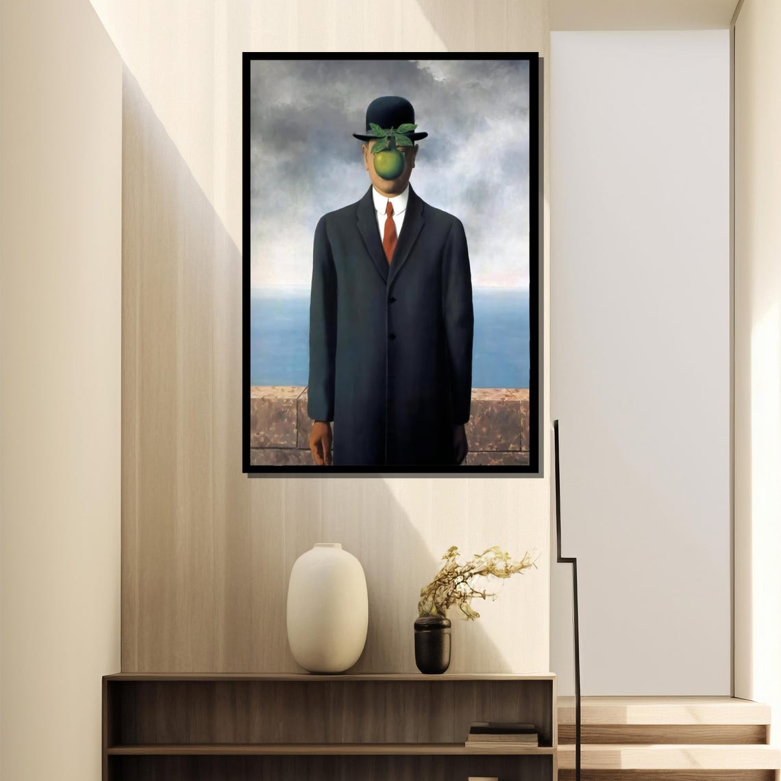 Rene Magritte The Son Of Man Green Apple Surreal Portrait Poster - Image 4