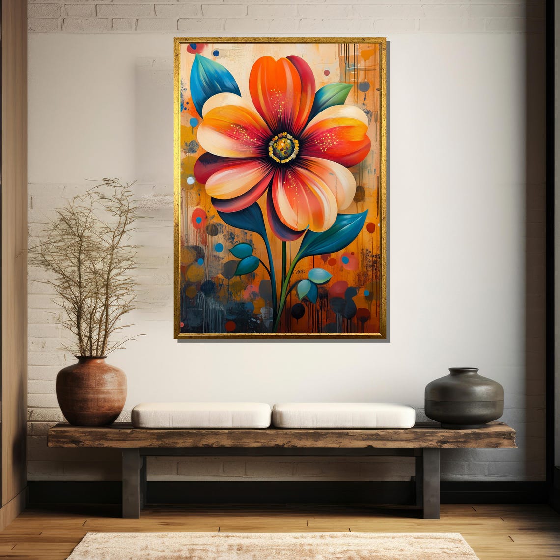 Graffiti Flower Fantasy Bold Painting Gift For Artistic Home Decor And Flower Lovers - Image 5