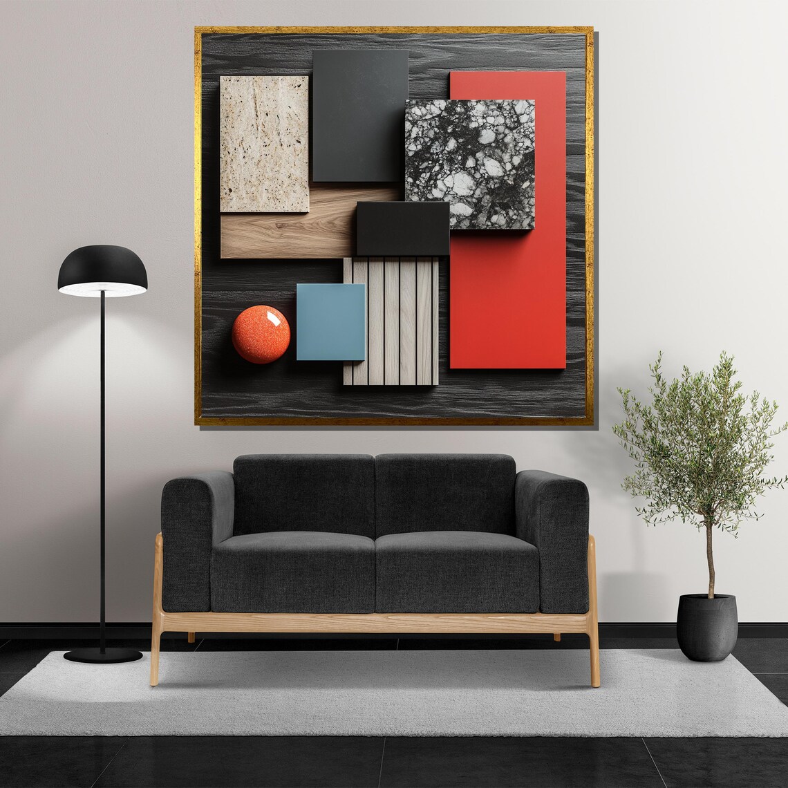 Modern Abstract Painting Geometric Wall Art Luxury Interior Decor Gift - Image 5