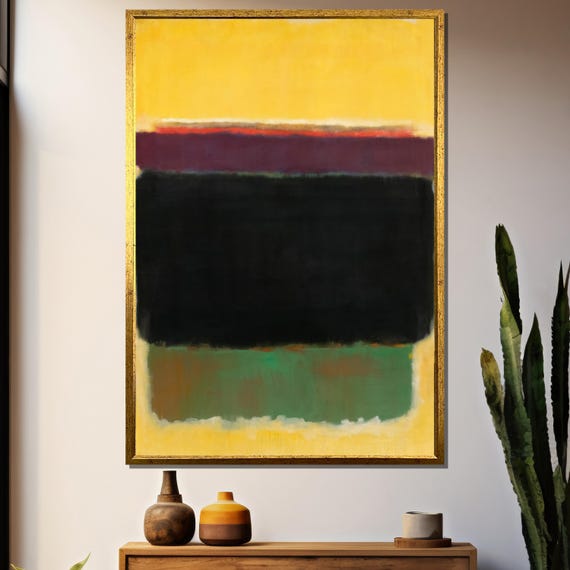 Bold And Contrasting Abstract Layers By Mark Rothko Expressive Painting Gift For Contemporary Art Lovers