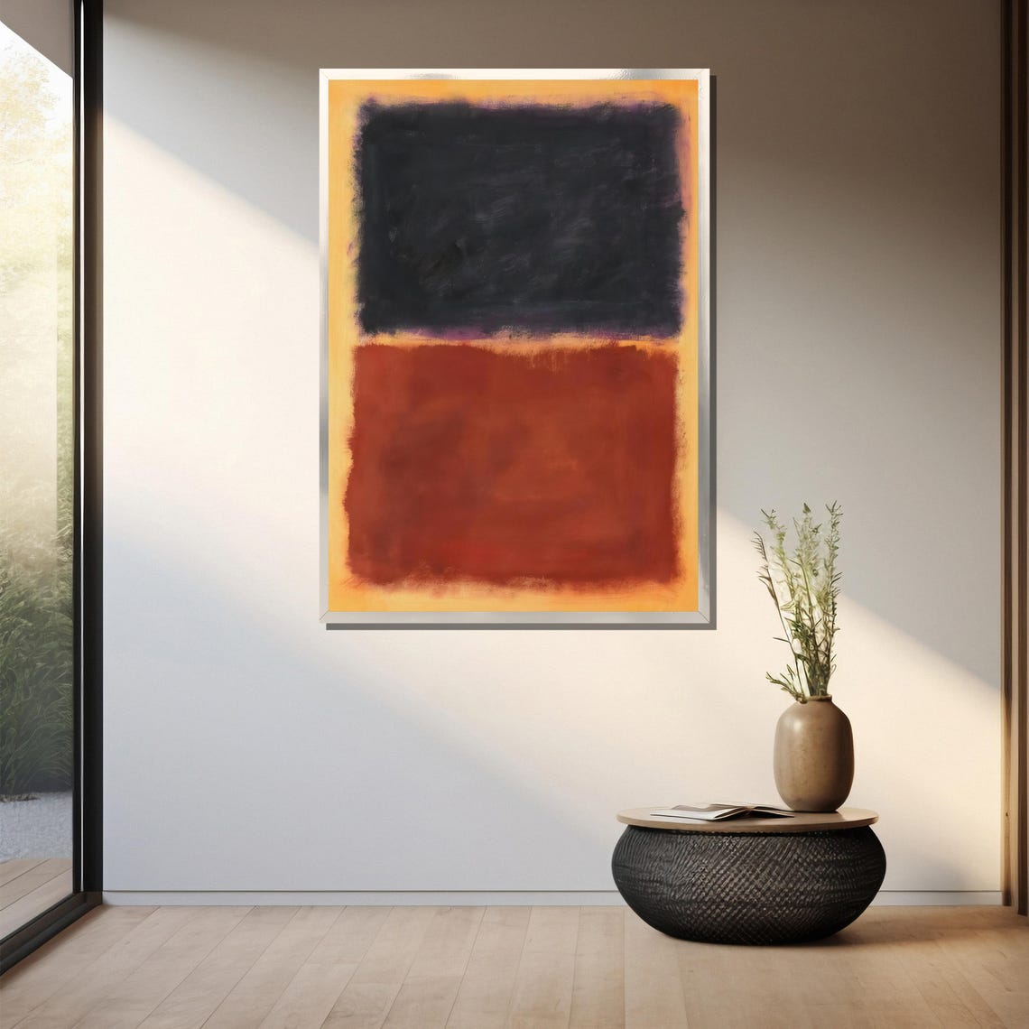 Mark Rothkos Untitled Bold Black And Warm Earthy Tones Abstract Painting Contemporary Art Gift For Minimalist Decor - Image 3