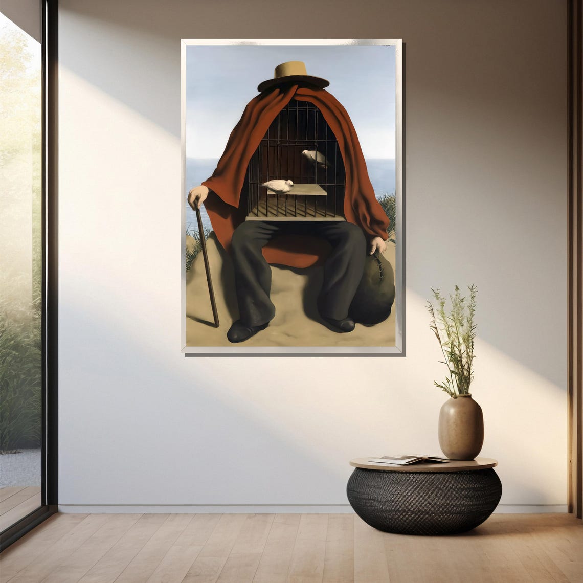 Rene Magritte The Therapist Surreal Birdcage Body Painting Poster - Image 3