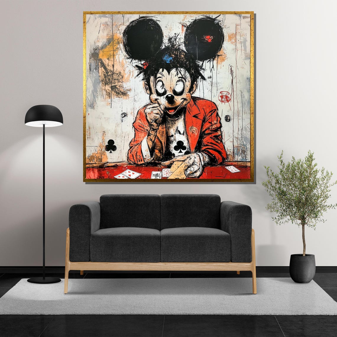 Mickey Mouse Poker Card Player in Gritty Street Art Cartoon Poster - Image 5
