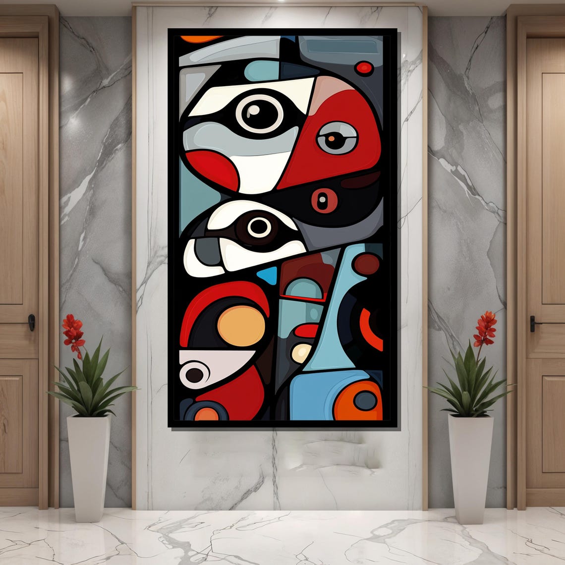 Abstract Geometric Painting Modern Tribal Wall Art Bold Minimalist Graphic Design Contemporary Home Decor Unique Gift - Image 4