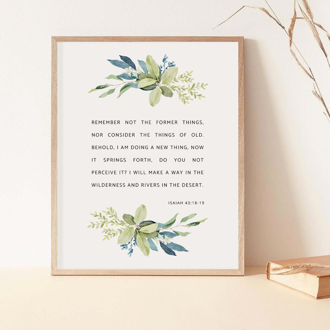 Isaiah 43:18-19 Bible Verse Botanical Poster Print - Image 2