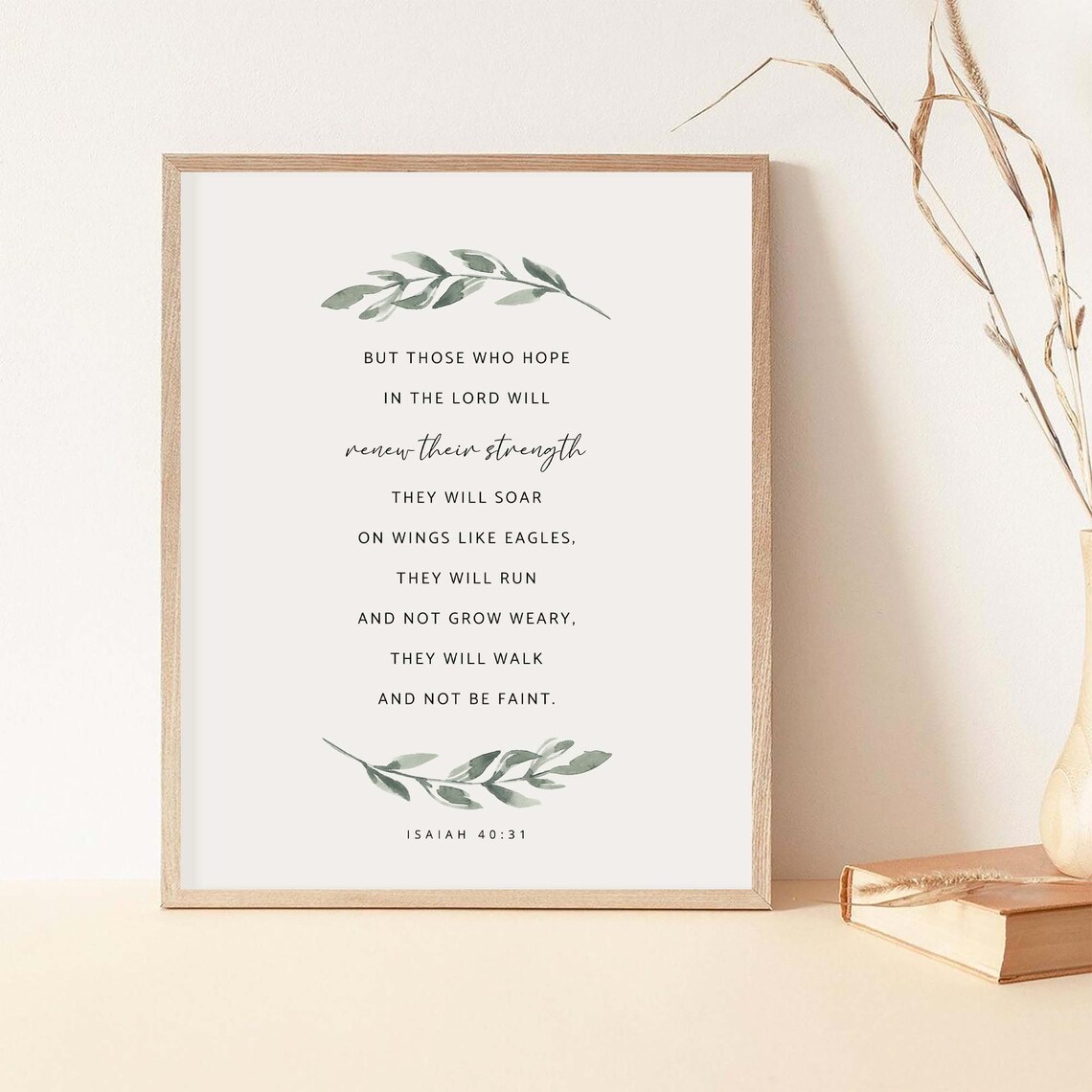 Isaiah 40:31 Bible Verse Watercolor Botanical Art Print - Image 3