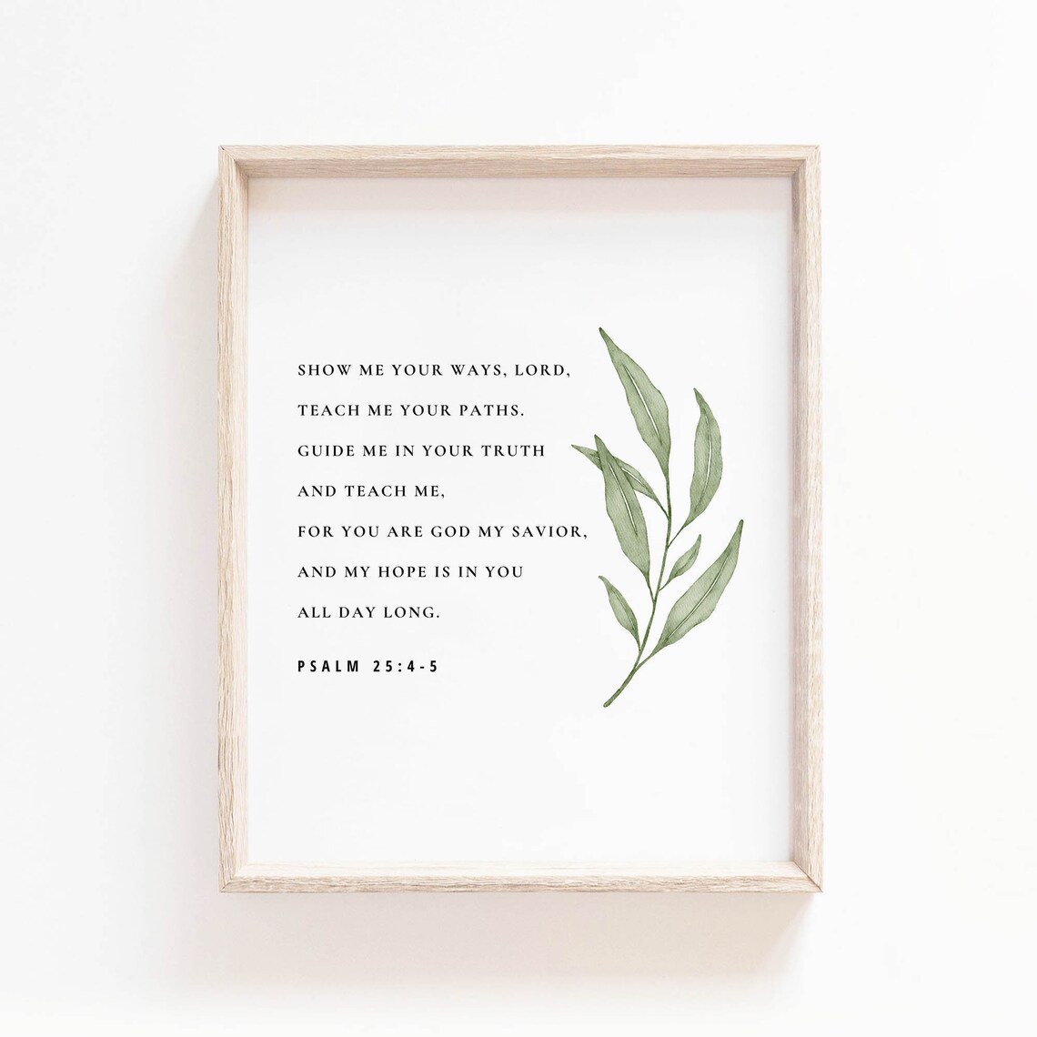 Psalm 25:4-5 Botanical Scripture Art Print - Image 2