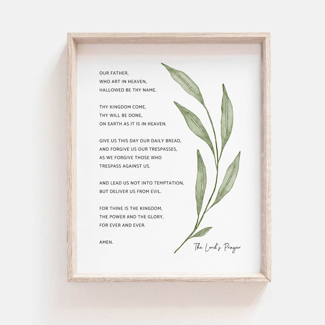 Lords Prayer Botanical Bible Verse Christian Wall Art - Image 2