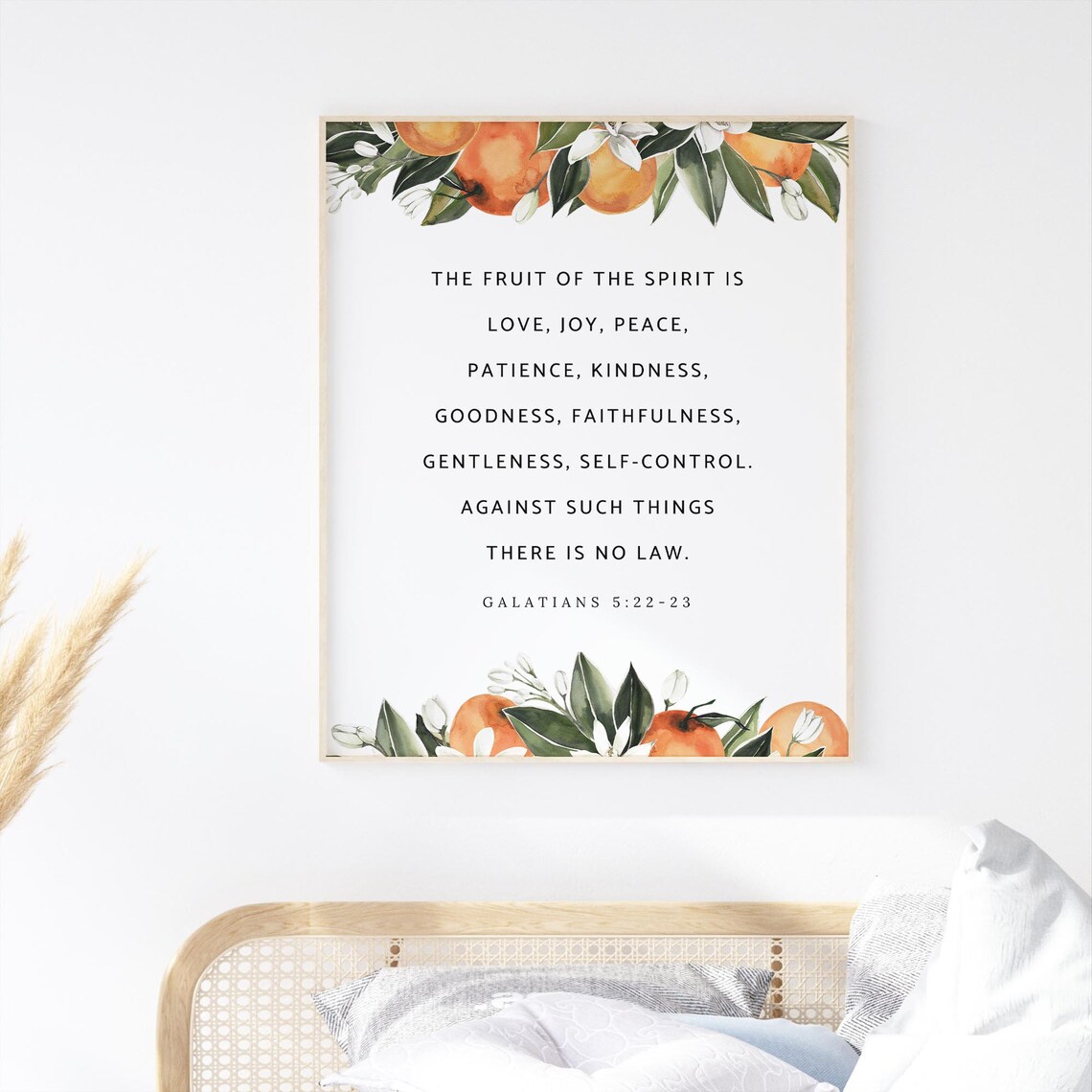 Fruit of the Spirit Galatians 5:22-23 Citrus Botanical Scripture Poster - Image 2