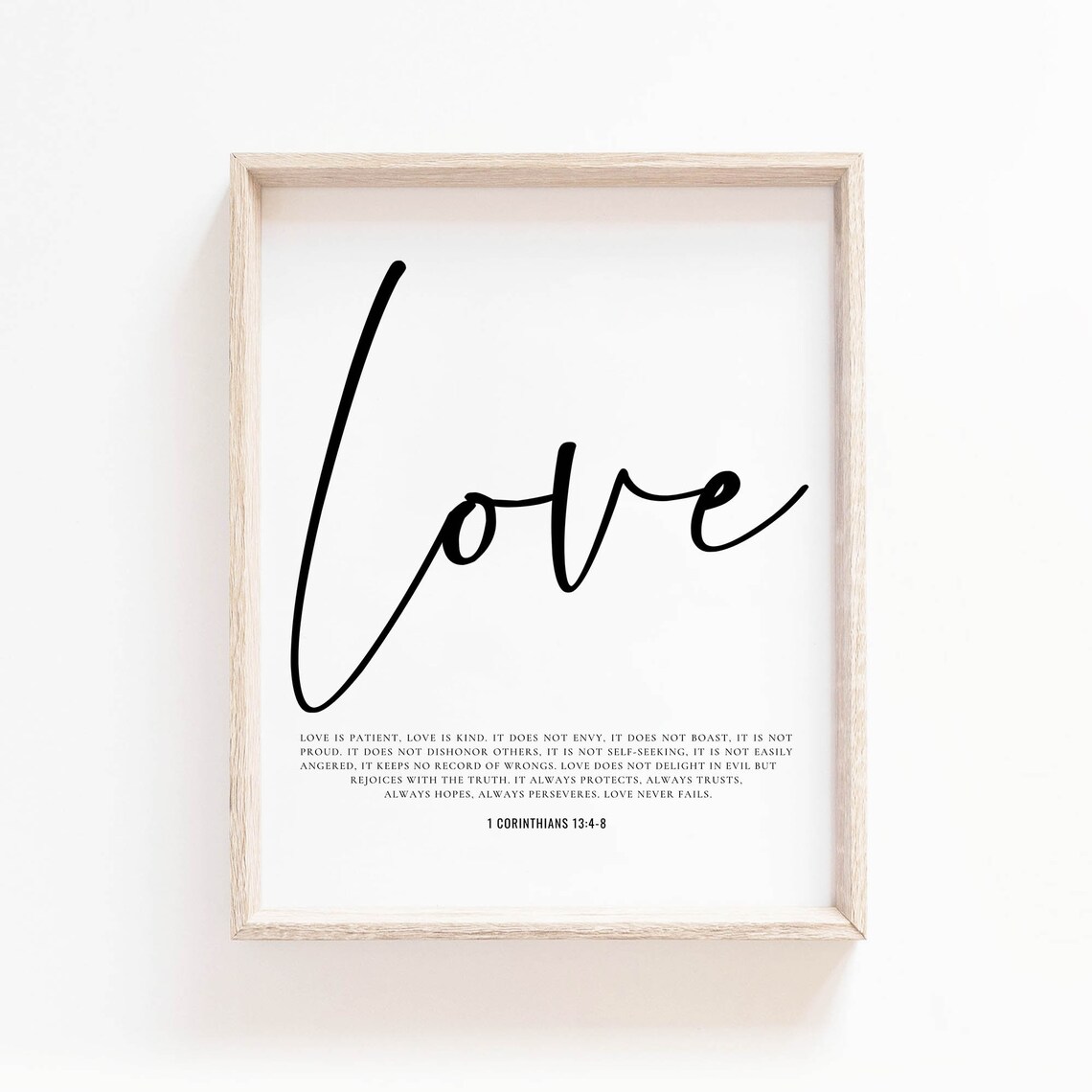 Love Is Patient Love Is Kind 1 Corinthians 13:4-8 Script Poster