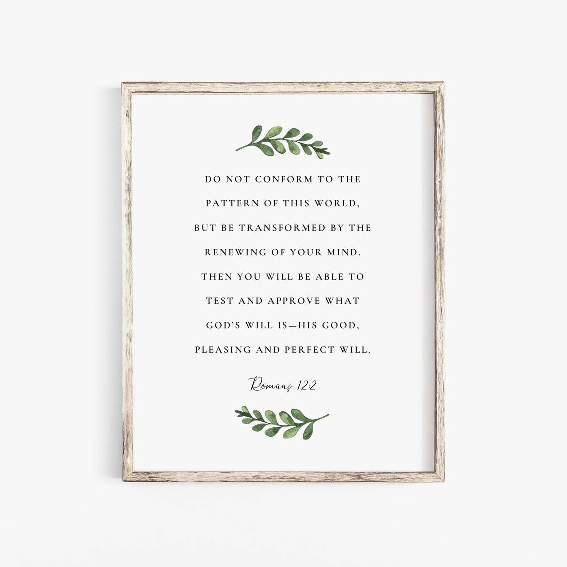 Romans 12:2 Botanical Scripture Art Print