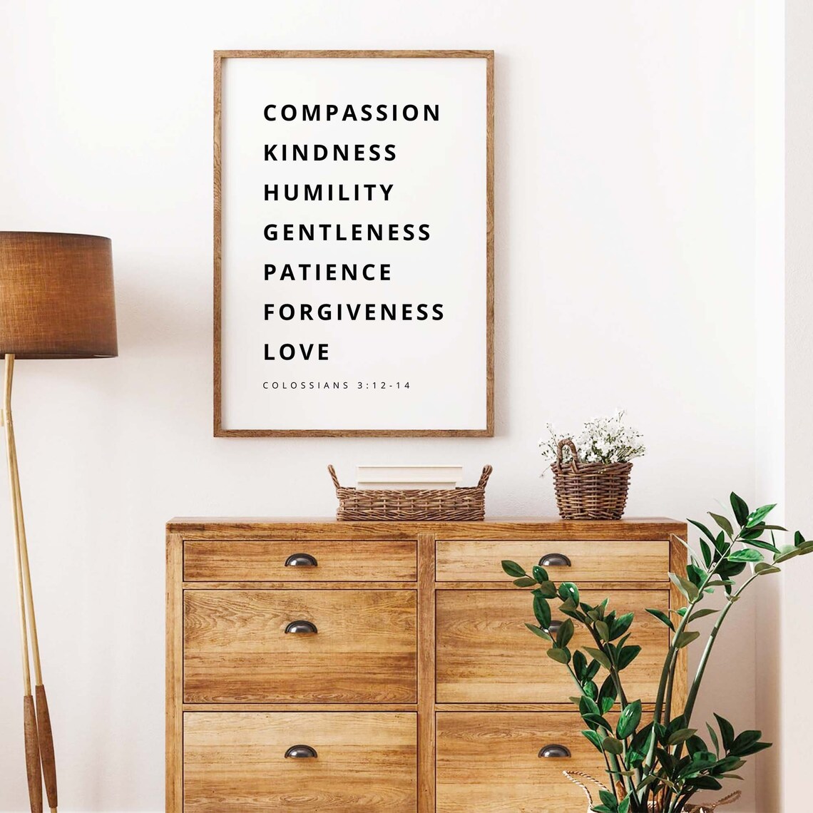 Compassion Kindness Humility Gentleness Colossians 3:12-14 Poster - Image 2