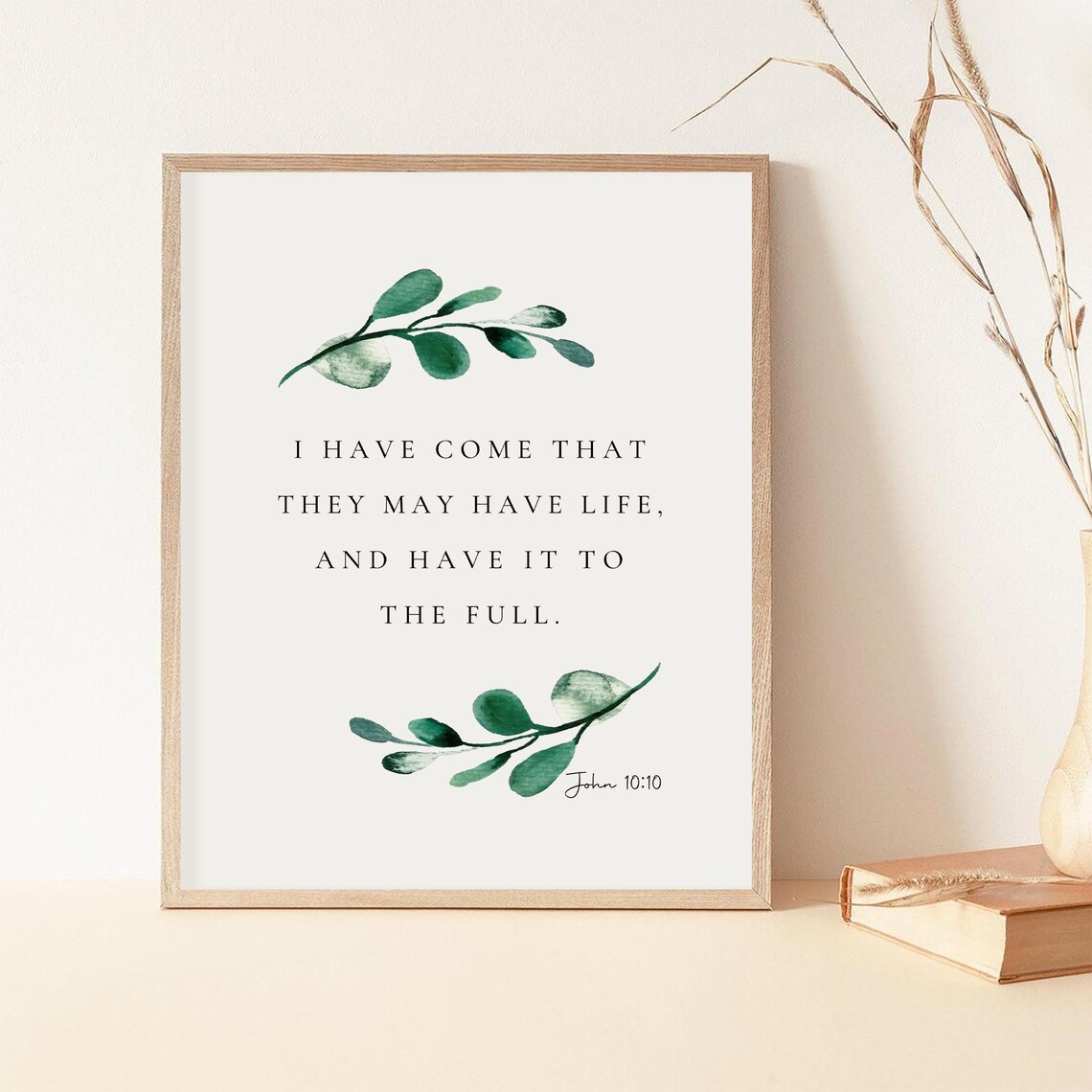 John 10:10 Life to the Full Christian Eucalyptus Scripture Poster - Image 2