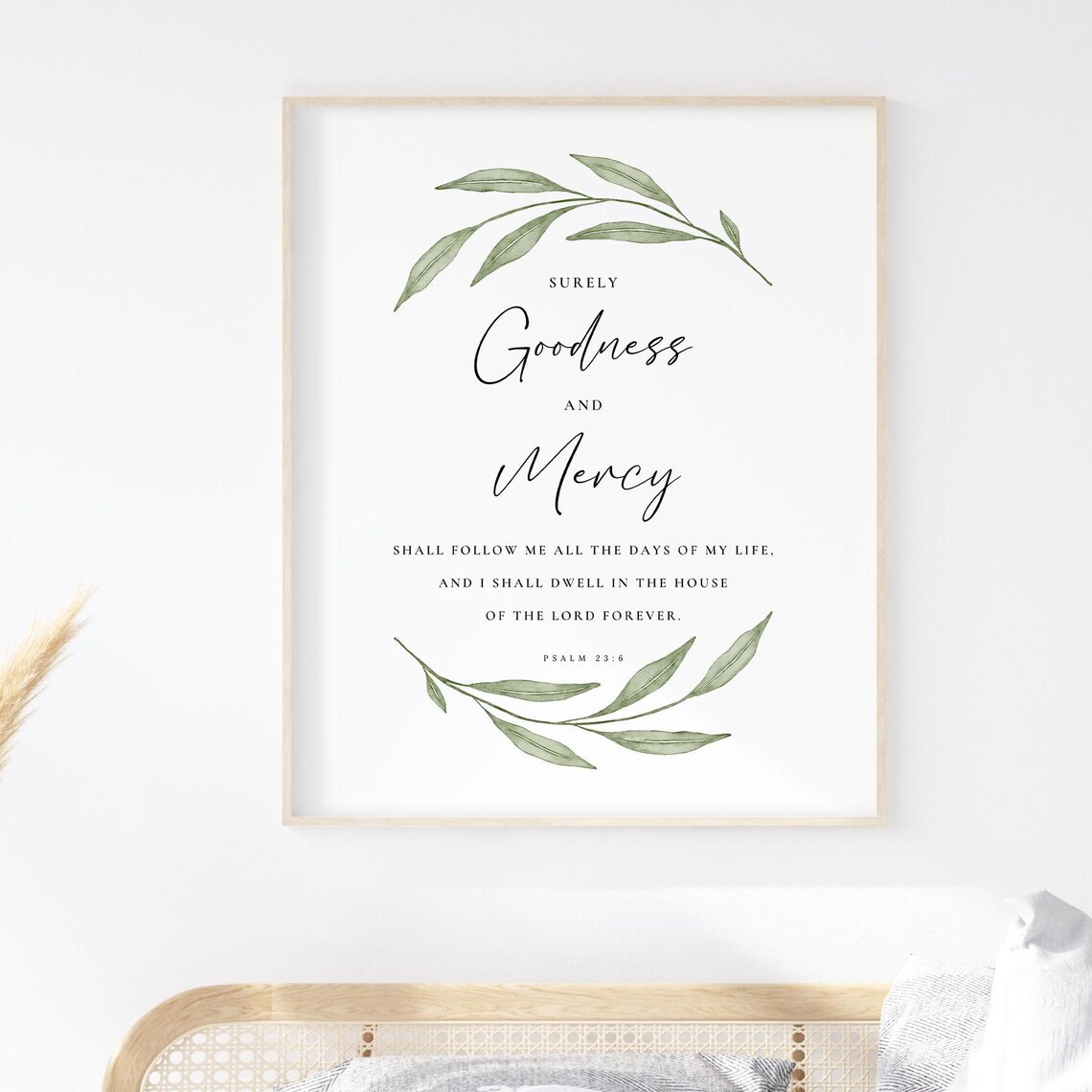 Psalm 236 Bible Verse Botanical Scripture, Christian Decor - Image 3