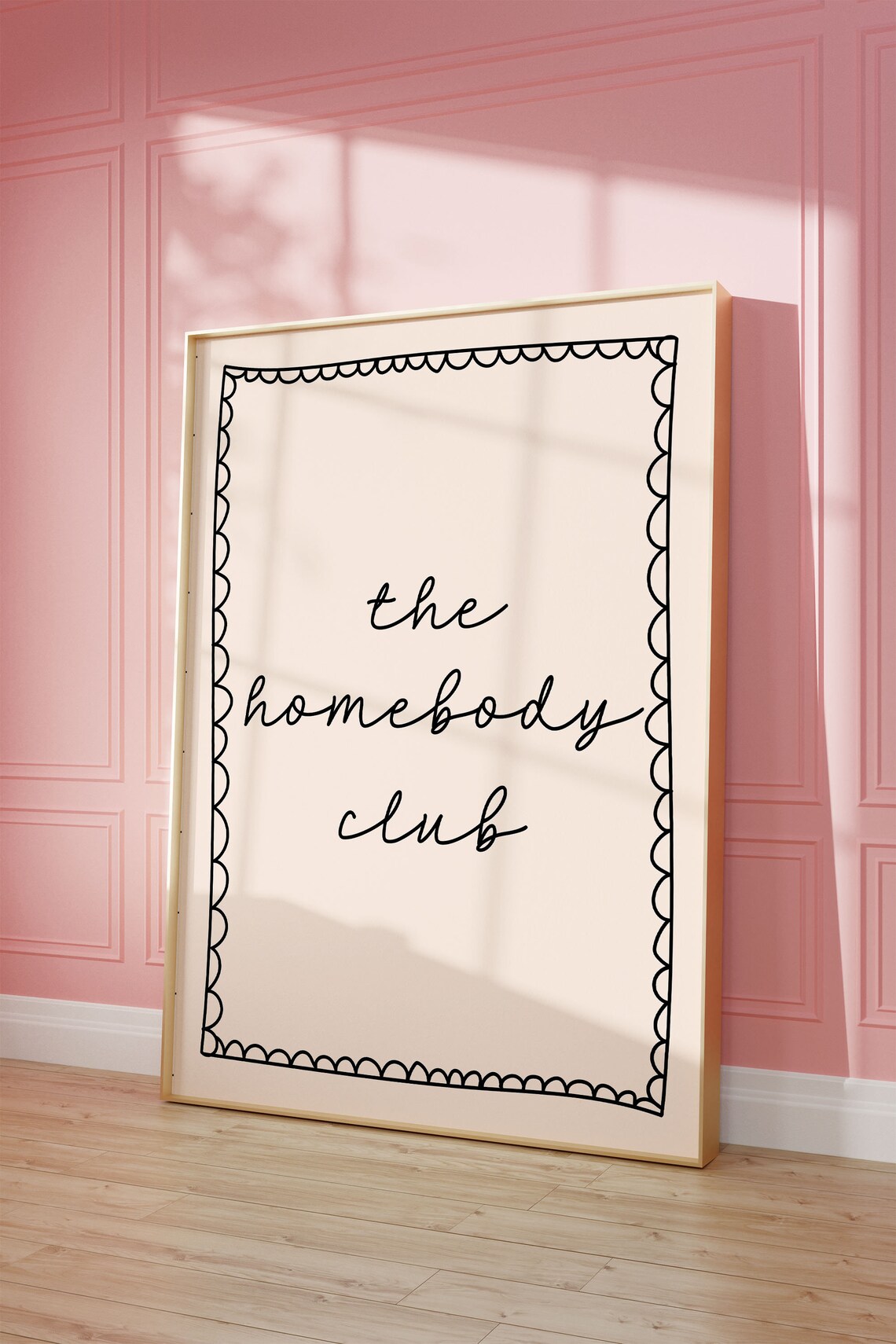 The Homebody Club Handwritten Script Cream Typography Poster