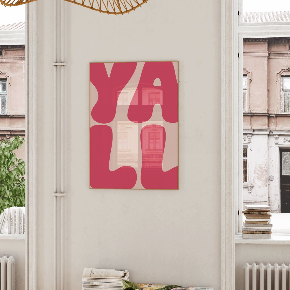 Yall Giant Pink Bold Retro Lettering Funny Statement Wall Poster - Image 2