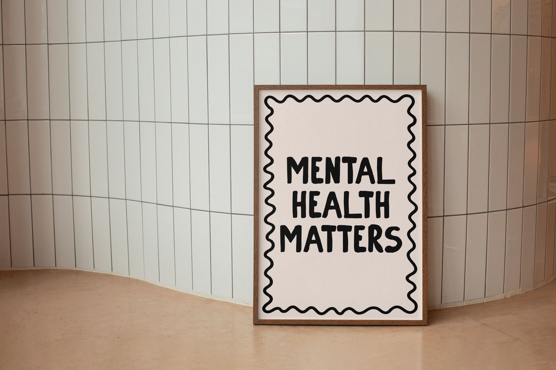 Mental Health Matters Bold Black Wavy Border Awareness Poster - Image 2